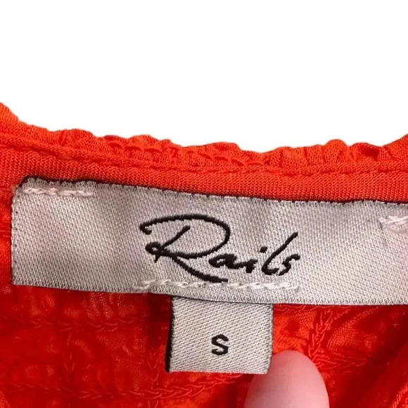 NEW- NWOT Rails Julie Cherry Red Smocked Mini Dress | Size S - Picture 6 of 7